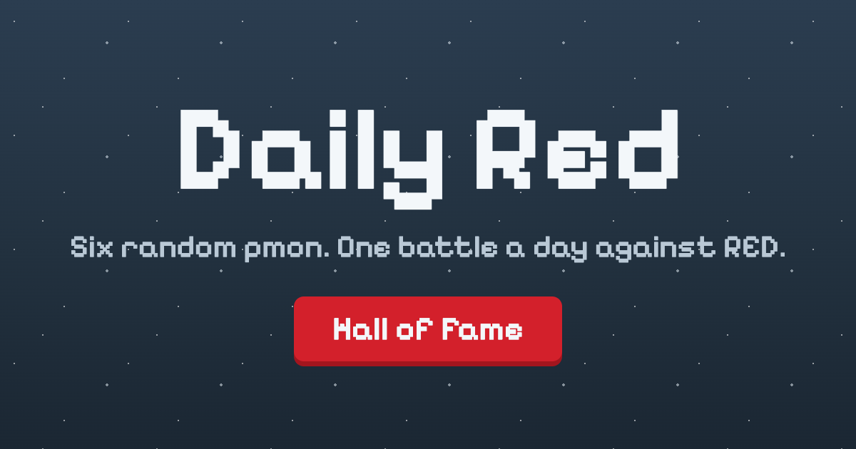 Daily Red: battle RED every day with a random pmon team